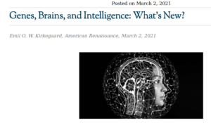 Read more about the article “Genes, Brains, and Intelligence: What’s New?” in AmRen