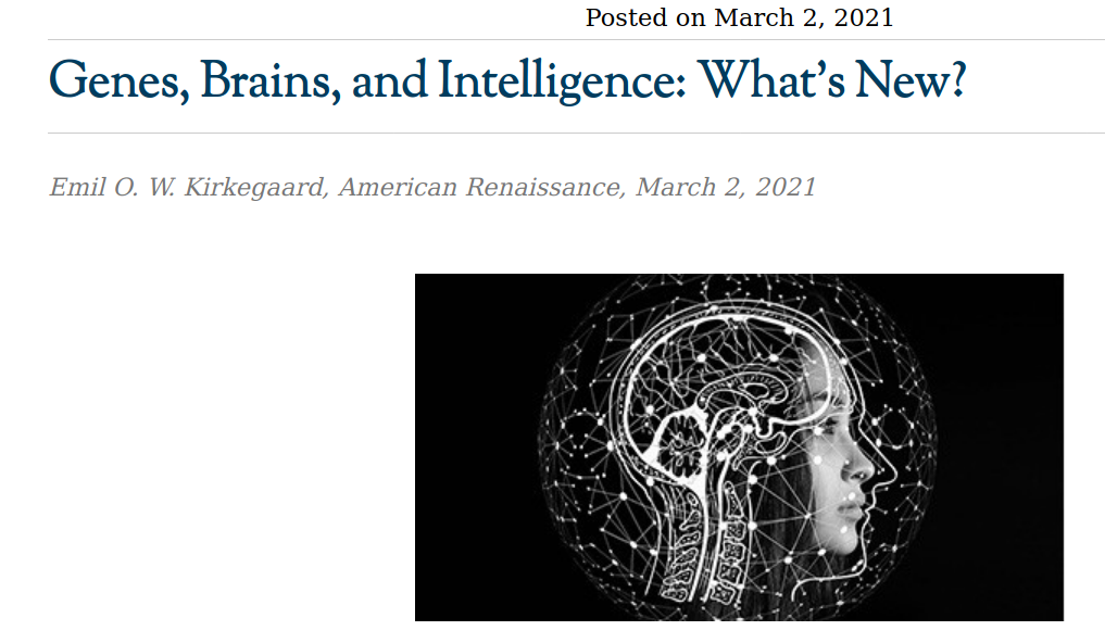 You are currently viewing “Genes, Brains, and Intelligence: What’s New?” in AmRen