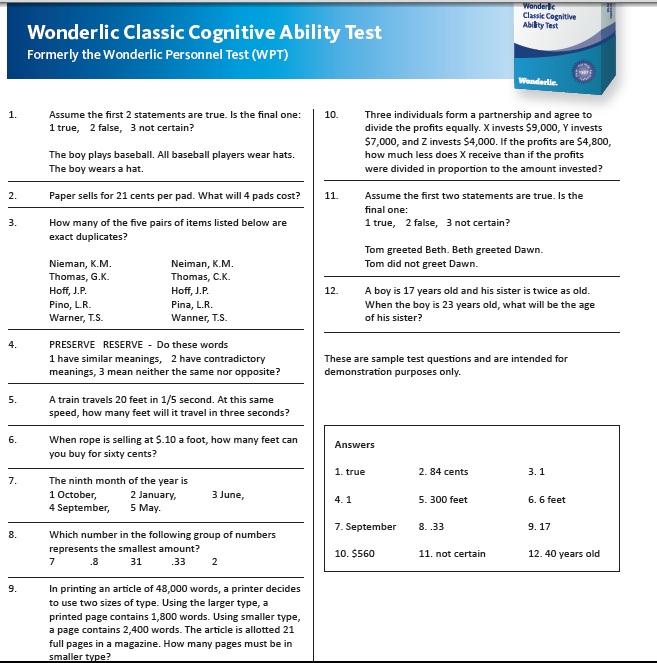 Read more about the article Group differences on the Wonderlic short IQ test